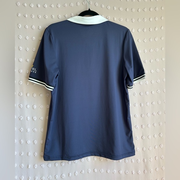 Kastel Denmark Solid Short Sleeve Polo Sz M Navy Blue - Picture 2 of 4